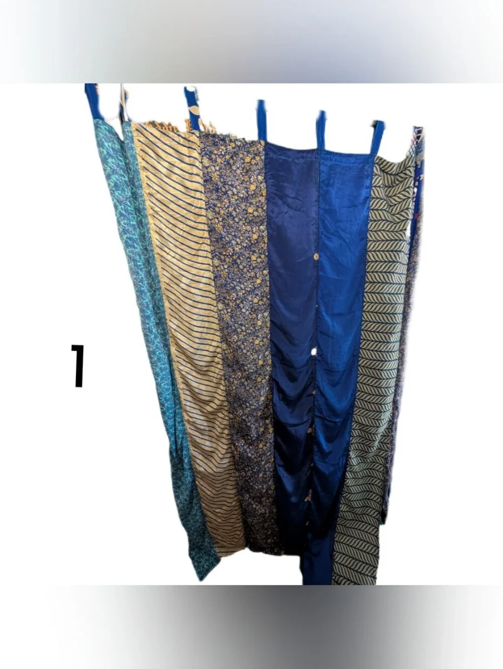 Set Of 6 Beautiful Upcycled Sari FabricCurtains by Mexicali Blues
